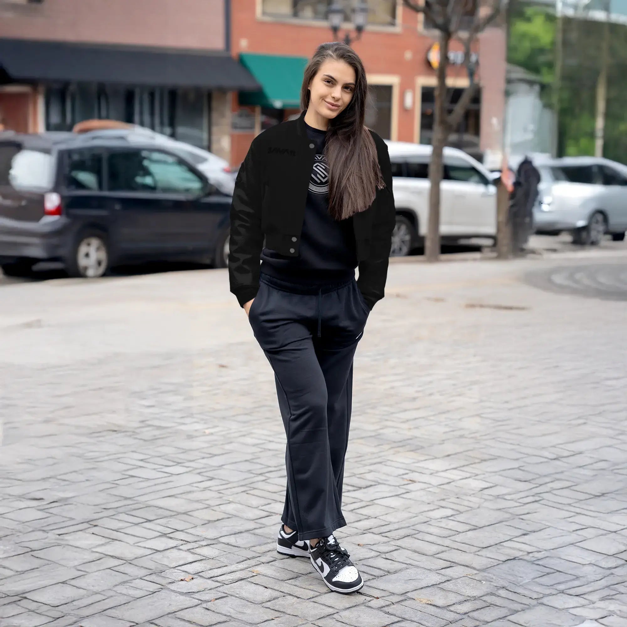 Women's Circle Wool Varsity Jacket Savar - Tops and Bottoms USA
