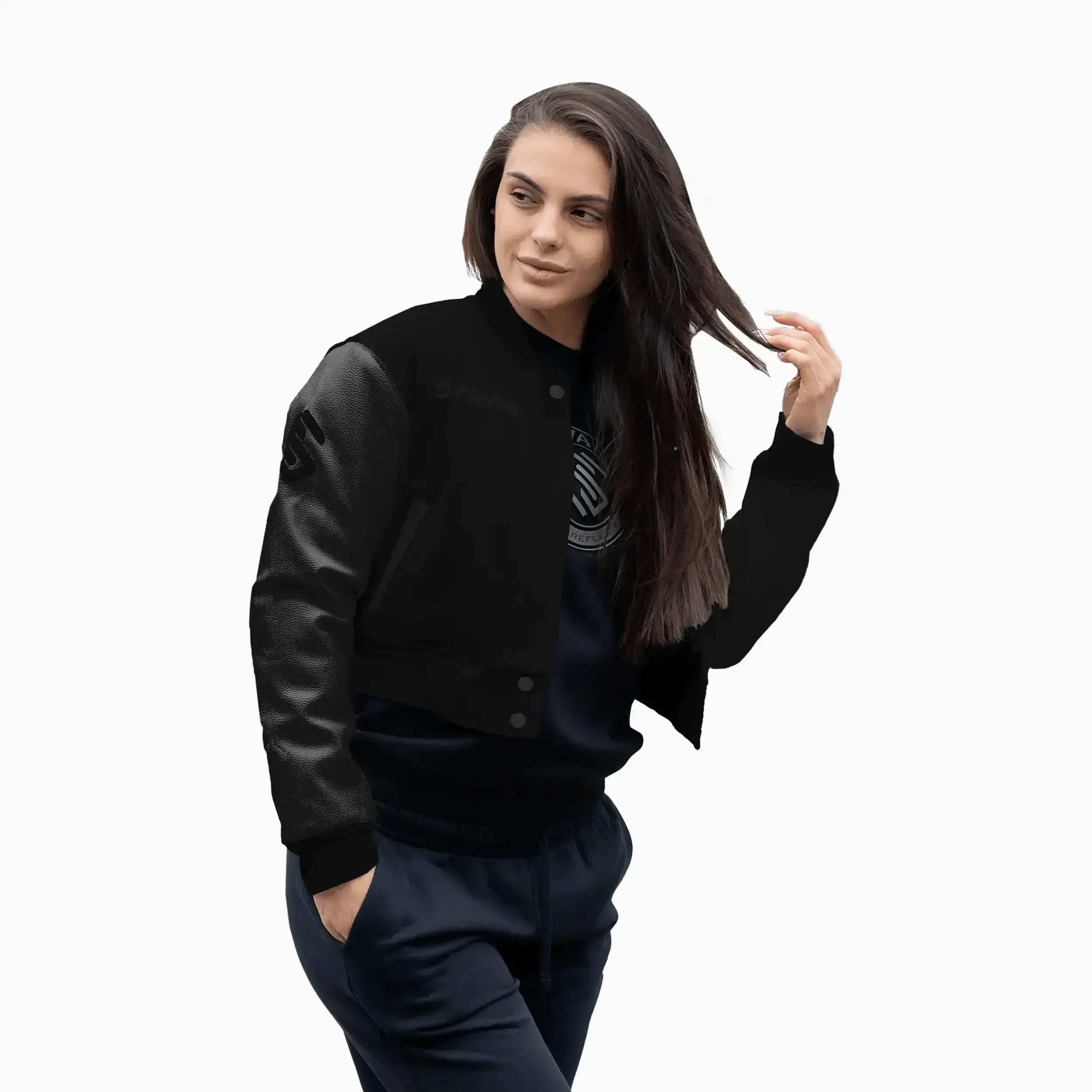 Women's Circle Wool Varsity Jacket Savar - Tops and Bottoms USA