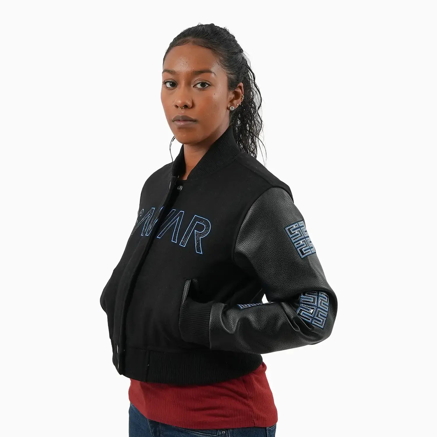 Women's Reflective Wool Varsity Jacket