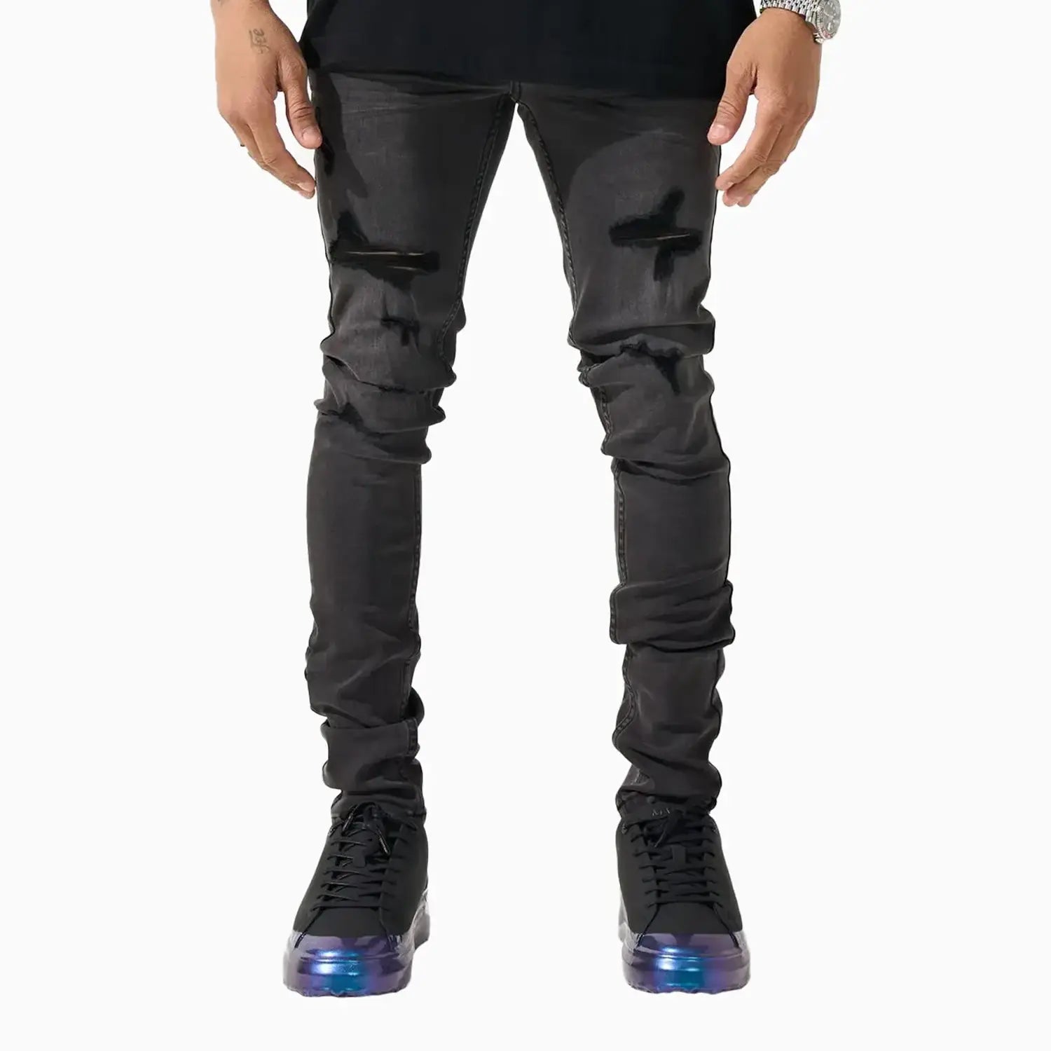 Serenede Men's Shadow 33 Skinny Denim Jeans Pant