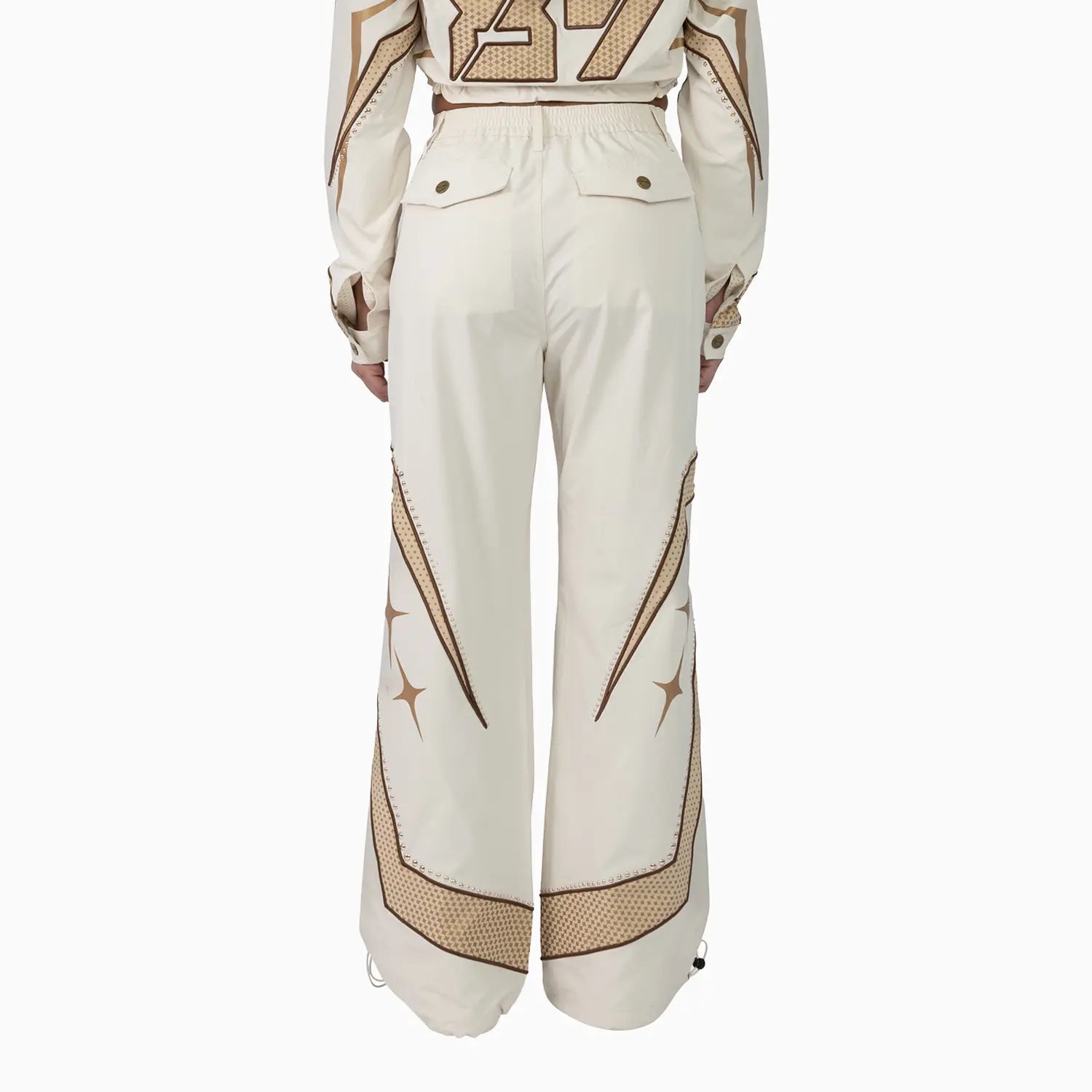 Women’s Oatmeal Cropped Tracksuit Smoke Rise - Tops and Bottoms USA