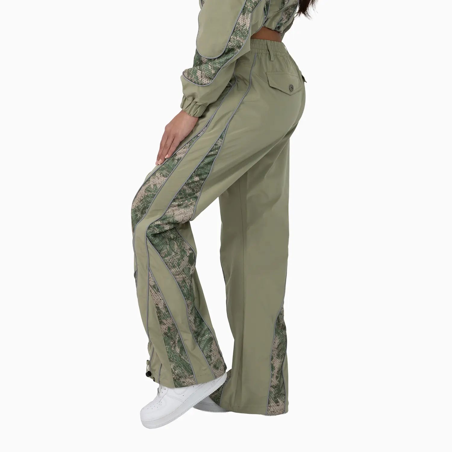 Women’s Olive Green Cropped Tracksuit