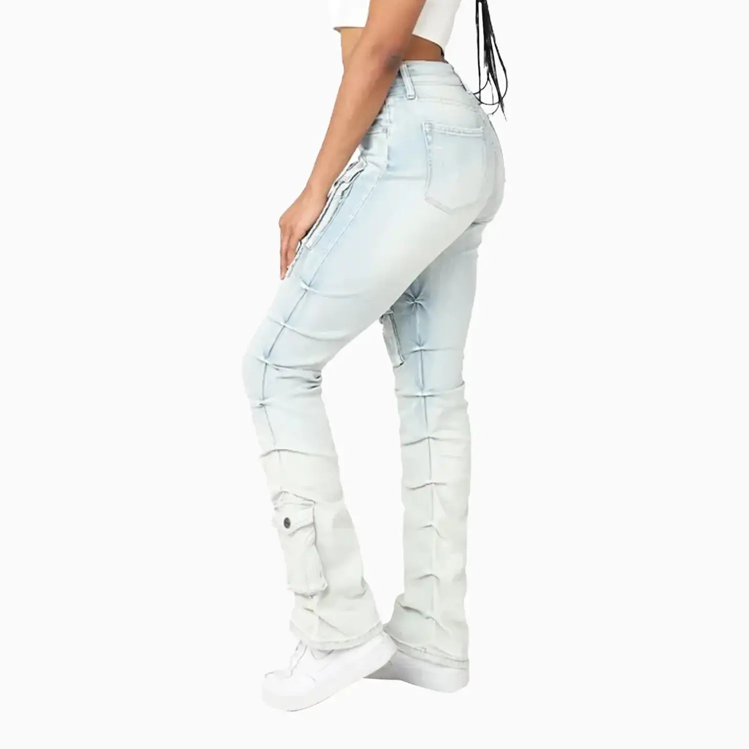 smoke-rise-womens-high-rise-lightening-wash-stacked-jeans-pant-ap25113-prb