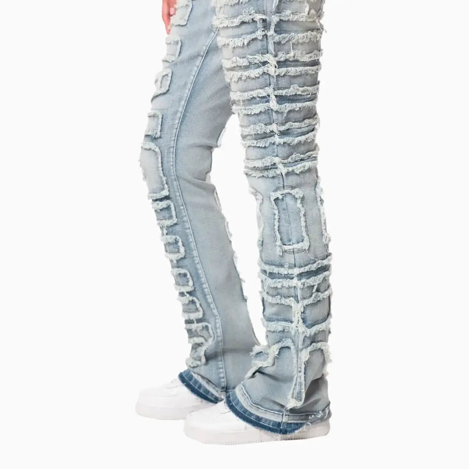 Women's High Rise Stacked Applique Jeans Pant Smoke Rise - Tops and Bottoms USA