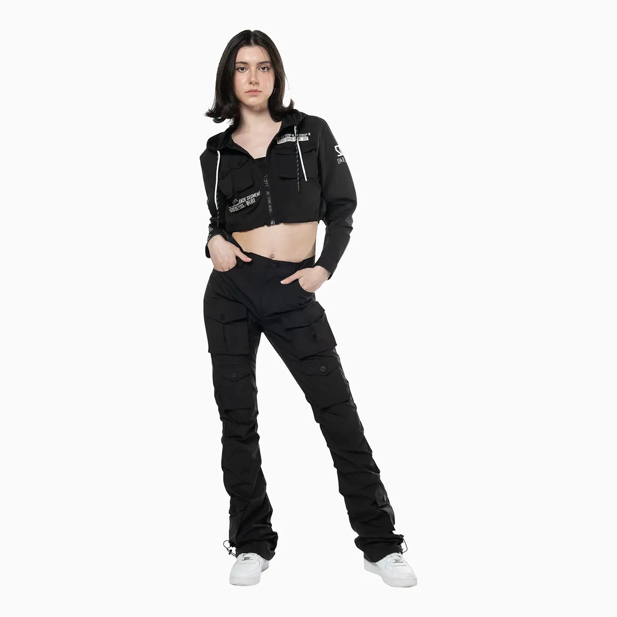 smoke-rise-womens-multi-pocket-nylon-stack-pant-ep23980-blk