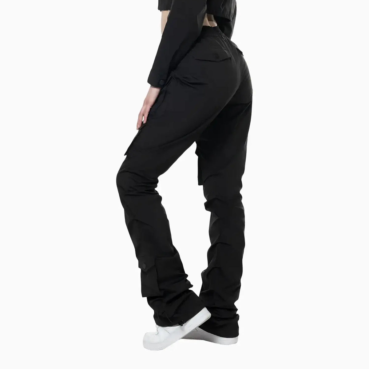 smoke-rise-womens-multi-pocket-nylon-stack-pant-ep23980-blk