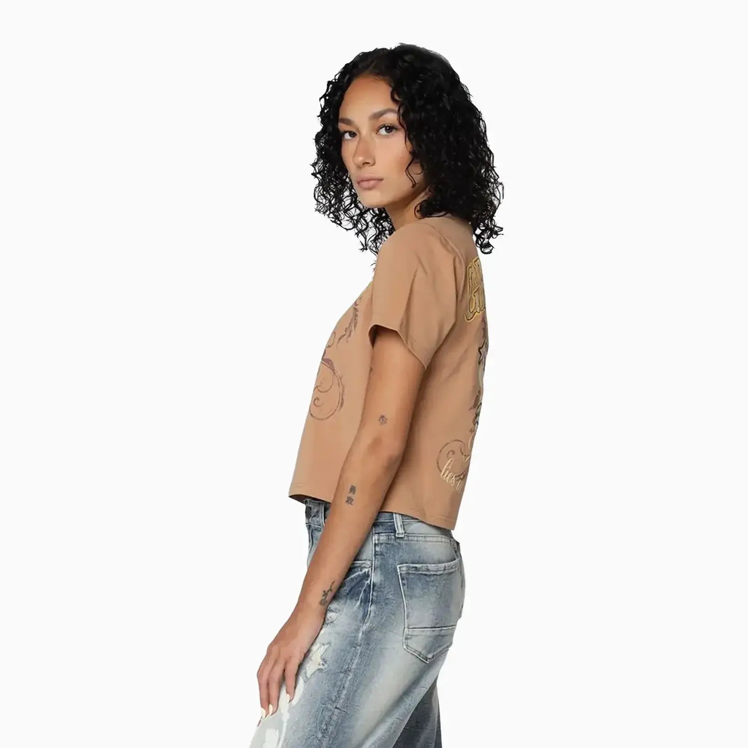 Women's Regular Fit Patch T-Shirt Smoke Rise - Tops and Bottoms USA