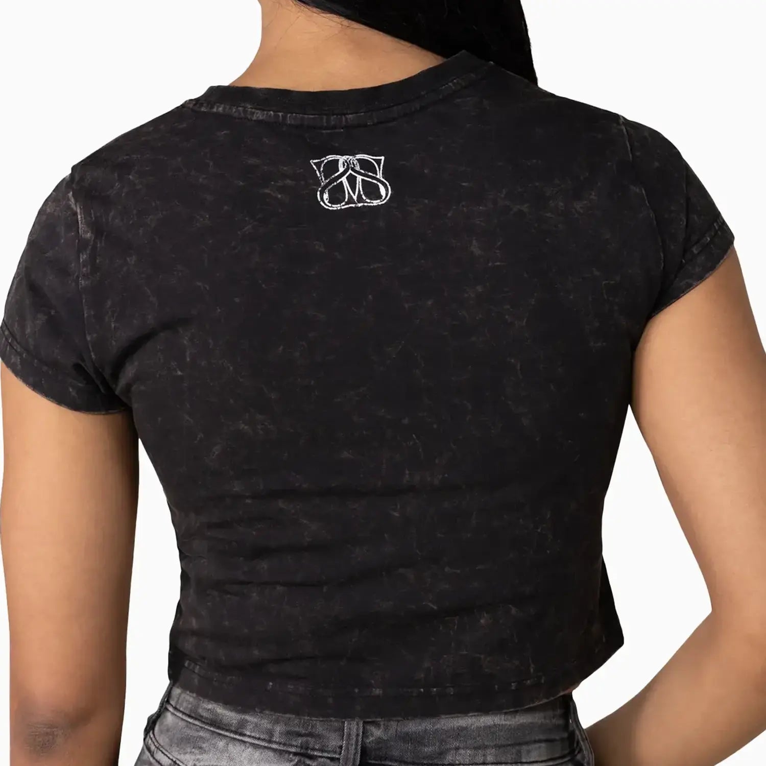Women's Rhinestone Crop T-Shirt Smoke Rise - Tops and Bottoms USA