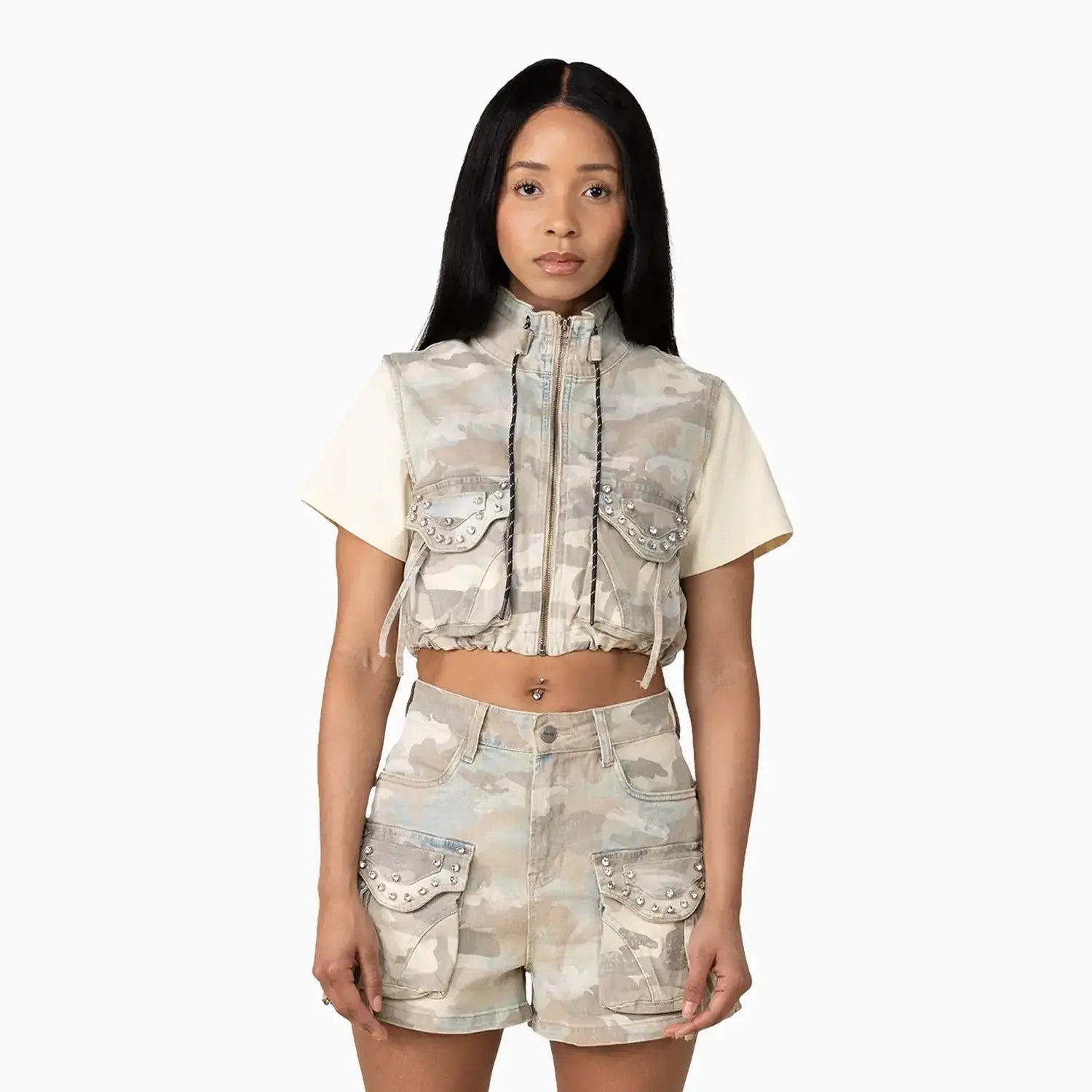 Women's Slouched Utility Outfit Smoke Rise - Tops and Bottoms USA