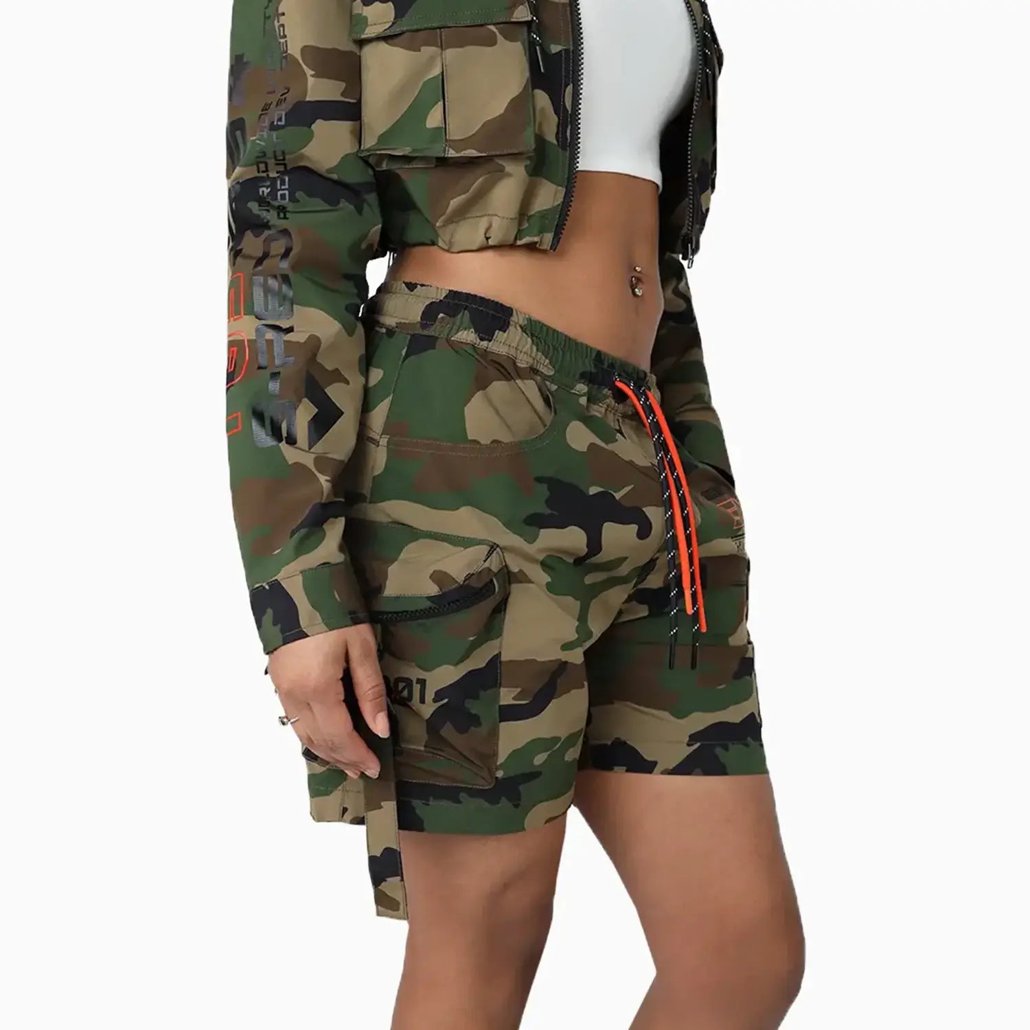 Women's Utility Nylon Printed Outfit Smoke Rise - Tops and Bottoms USA