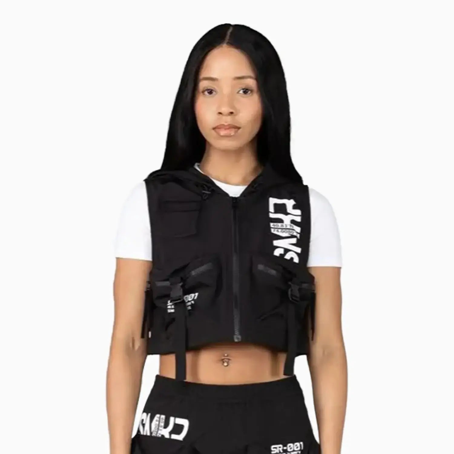 Women's Utility Windbreaker Nylon Printed Outfit Smoke Rise - Tops and Bottoms USA