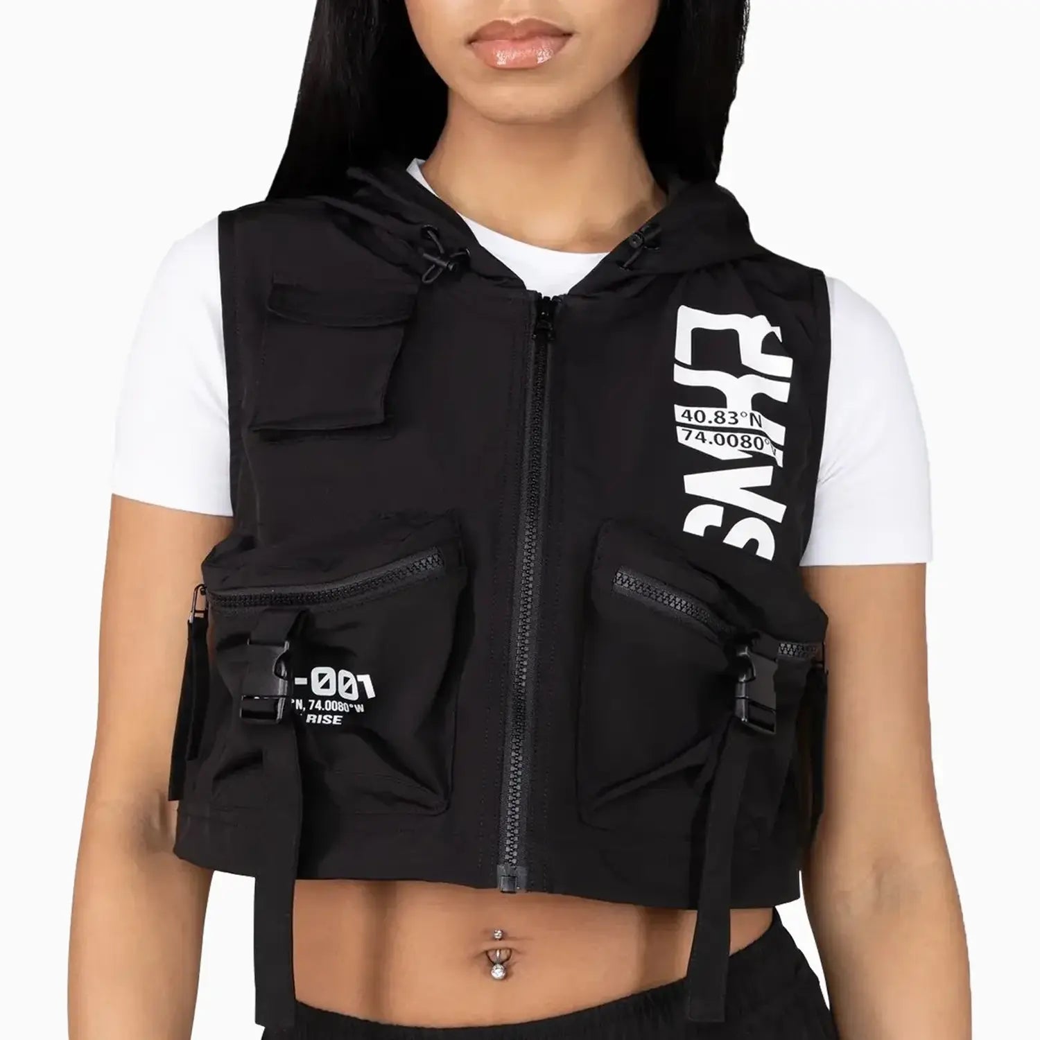 Women's Utility Windbreaker Nylon Printed Outfit Smoke Rise - Tops and Bottoms USA