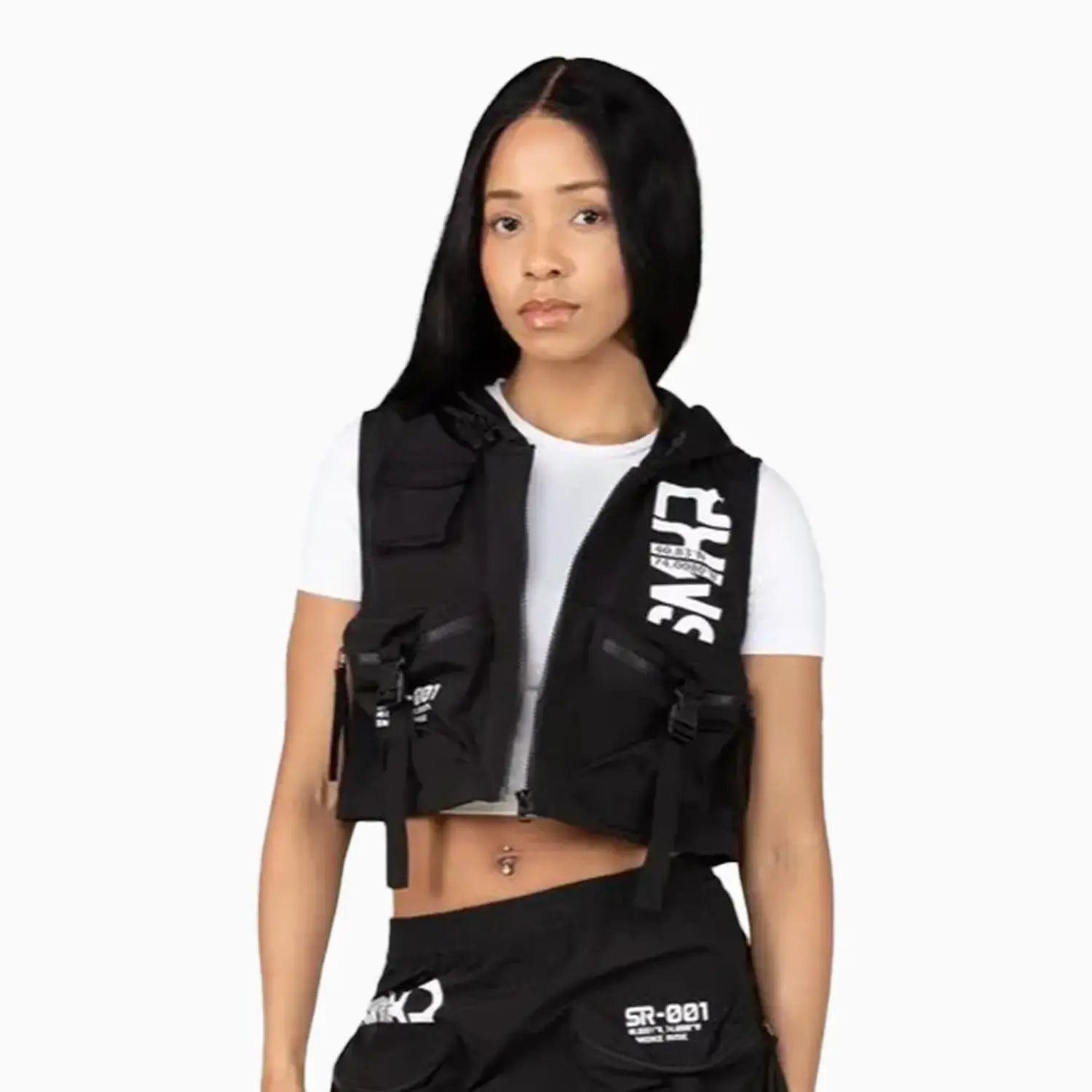 Women's Utility Windbreaker Nylon Printed Outfit Smoke Rise - Tops and Bottoms USA