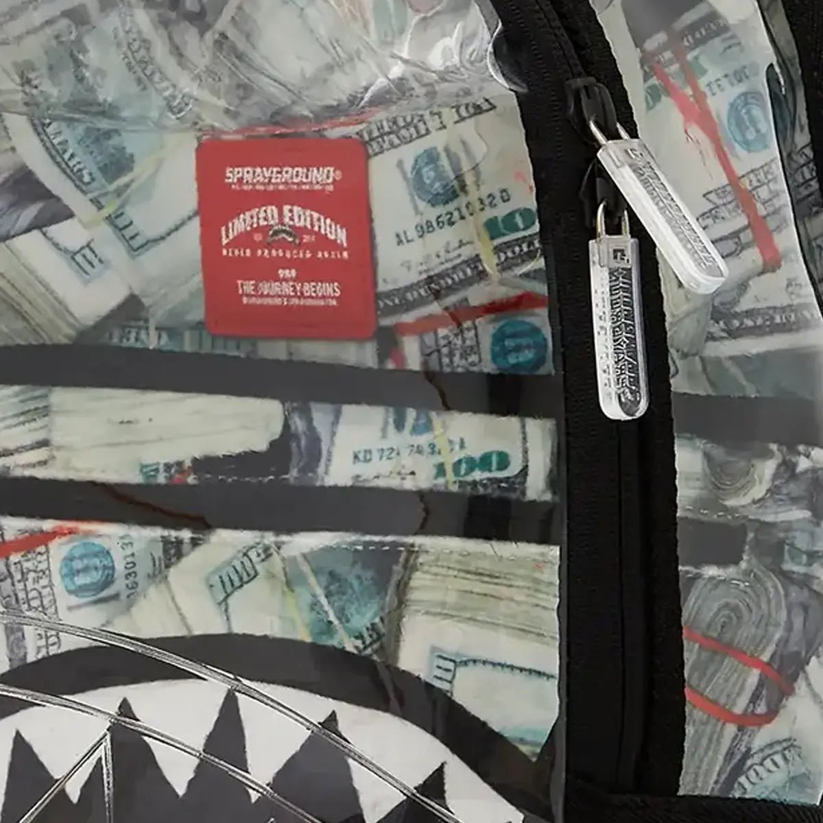 Clear Backpack - Money Chomp Sprayground - Tops and Bottoms USA