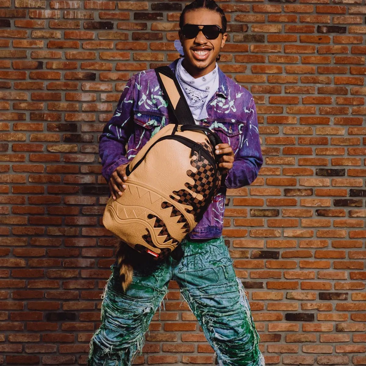 Designer Drip Effect Backpack Sprayground - Tops and Bottoms USA