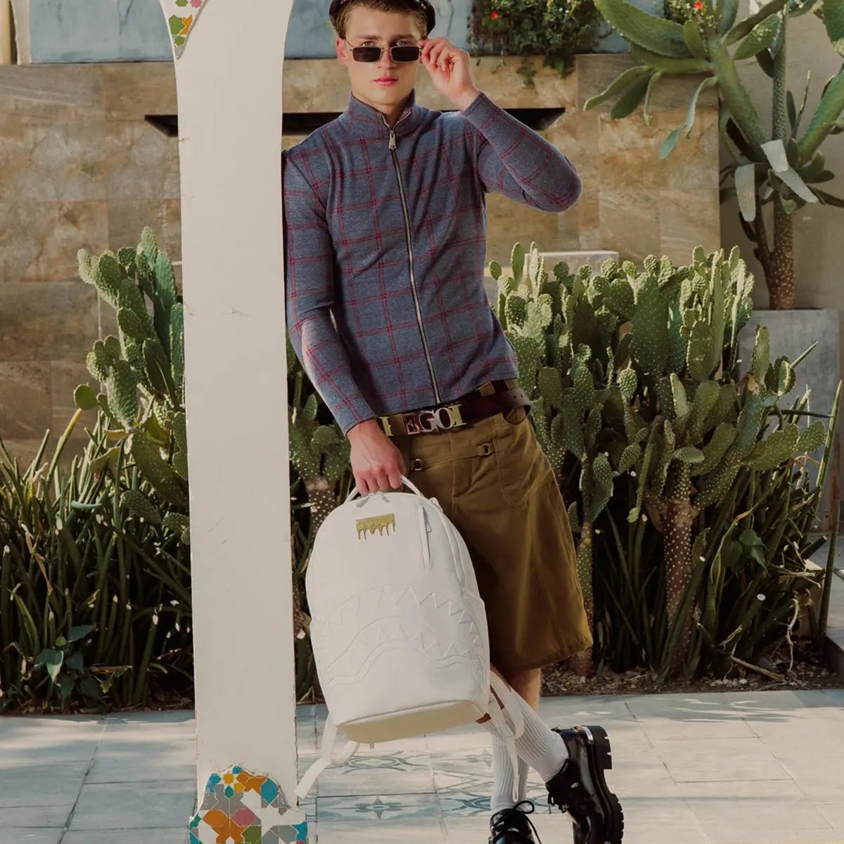 Gold Brick Luxe White Backpack Sprayground - Tops and Bottoms USA