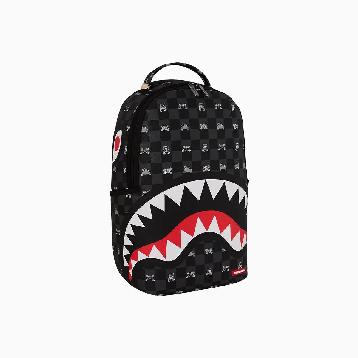 Gray Peeking Character Check Backpack Sprayground - Tops and Bottoms USA