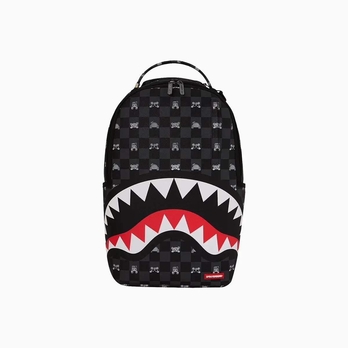 Gray Peeking Character Check Backpack Sprayground - Tops and Bottoms USA