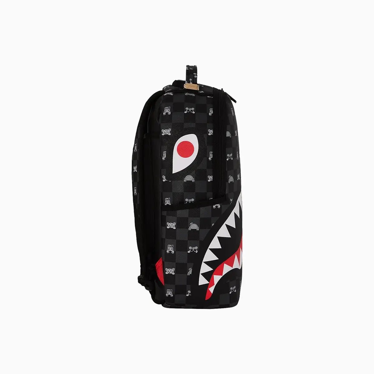 Gray Peeking Character Check Backpack Sprayground - Tops and Bottoms USA