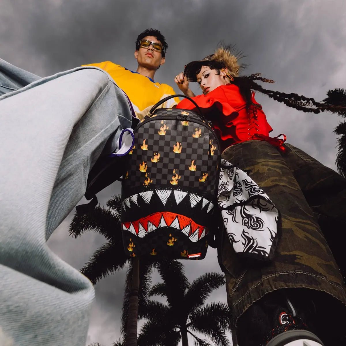 Super Hot Fire Sharks In Paris Backpack Sprayground - Tops and Bottoms USA