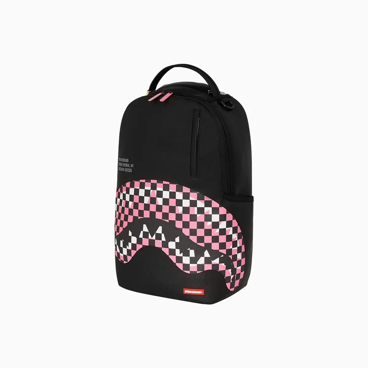 Shark Central Breakup Check Sorbet Grey Backpack Sprayground - Tops and Bottoms USA