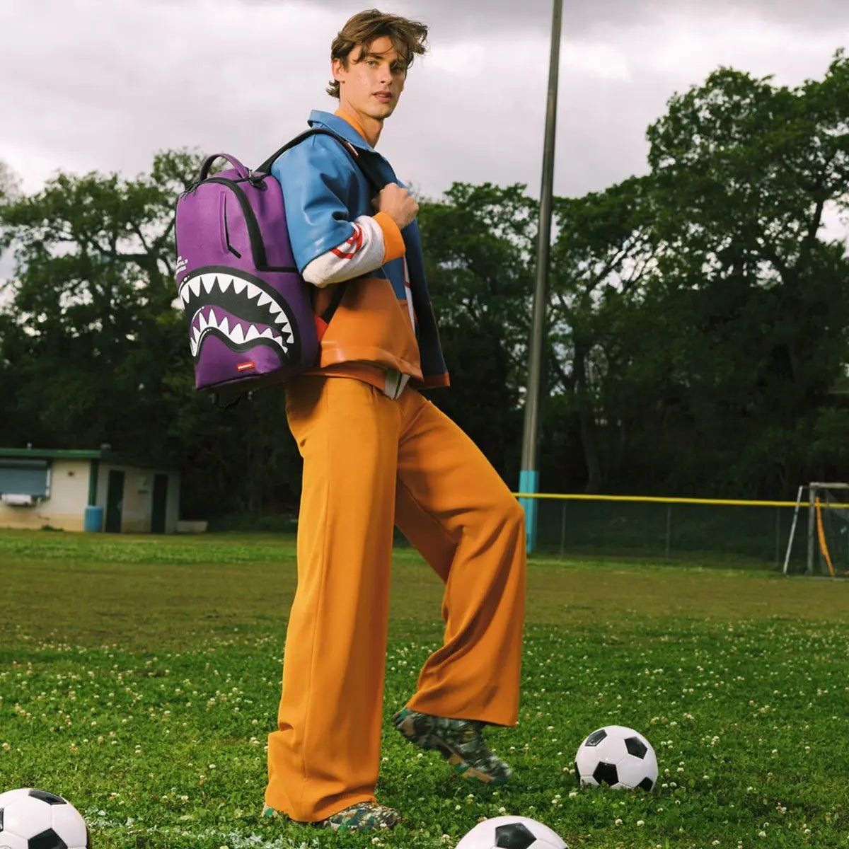Shark Central Bubble Shark Purple Backpack Sprayground - Tops and Bottoms USA