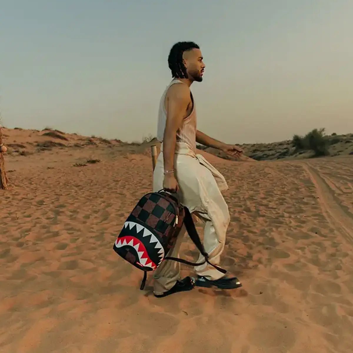 That Big Check Shark Backpack Sprayground - Tops and Bottoms USA