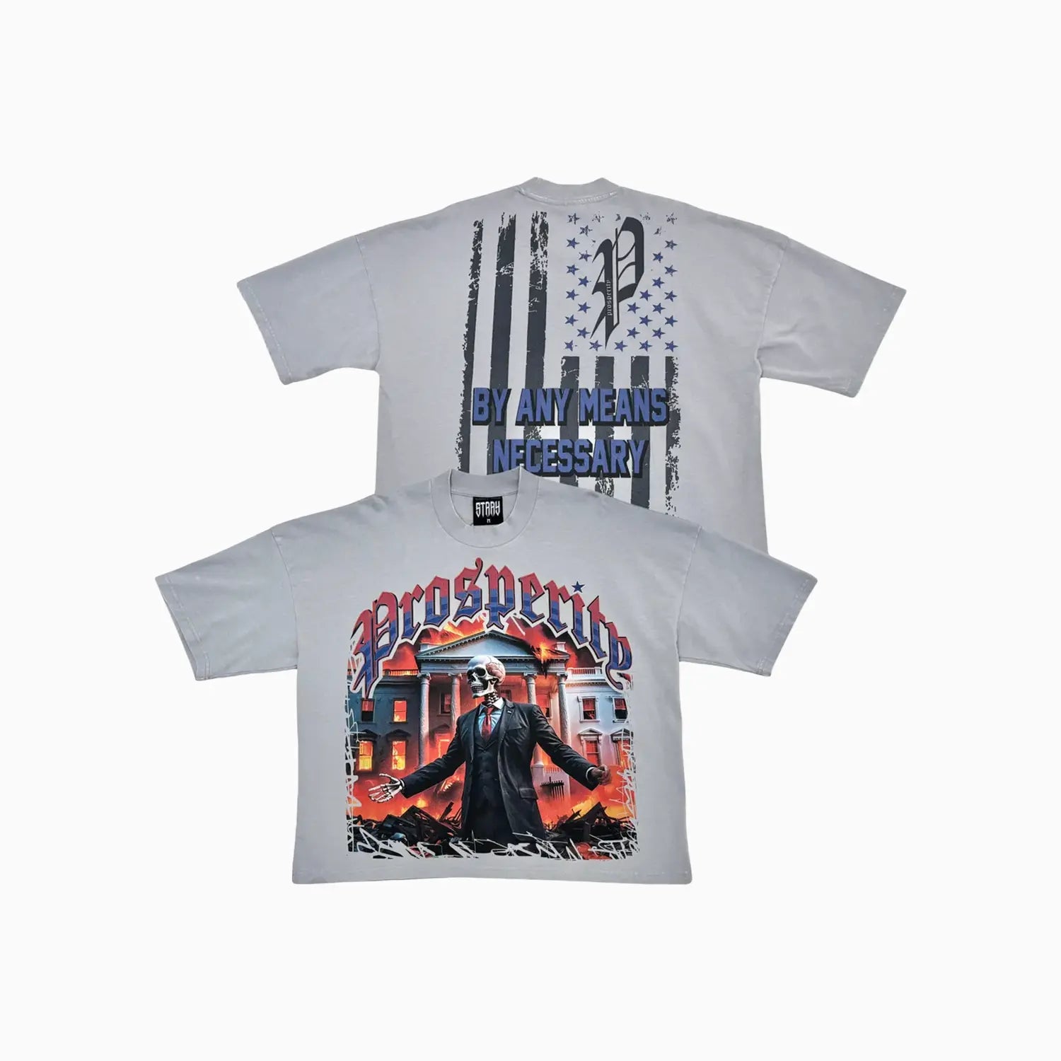 Men's By Any Means Necessary Drop Shoulders T-Shirt Stray - Tops and Bottoms USA