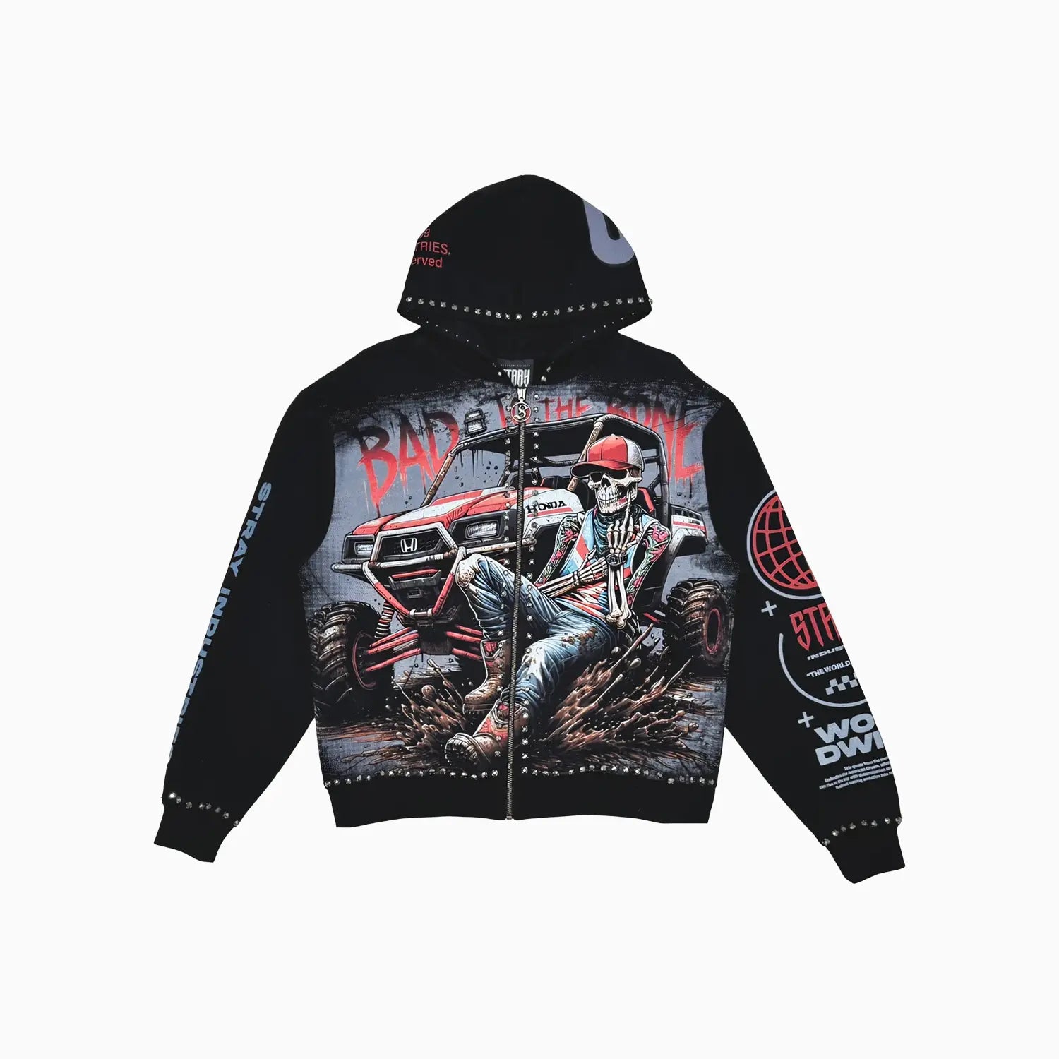 Men's Eastedge Bad to The Bone Zip Hoodie Stray - Tops and Bottoms USA