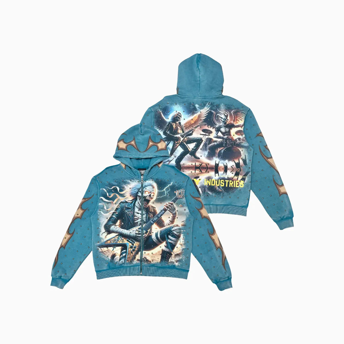 Men's Rockstar Mummy Full Zip Hoodie Stray - Tops and Bottoms USA