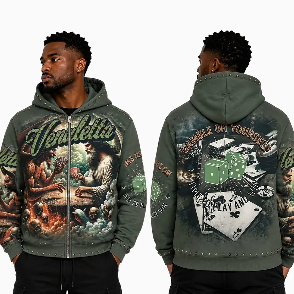 Men's Vendetta Full Zip Hoodie Stray - Tops and Bottoms USA