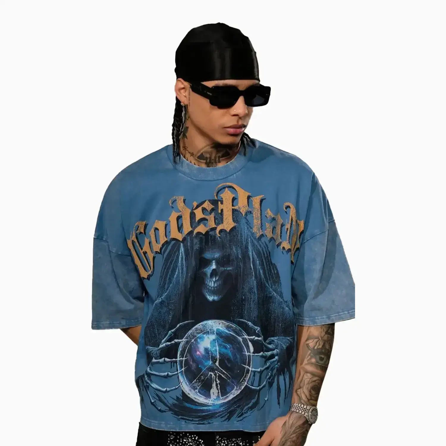 Men's Wide Crop Fit Drop Shoulders T-Shirt Stray - Tops and Bottoms USA