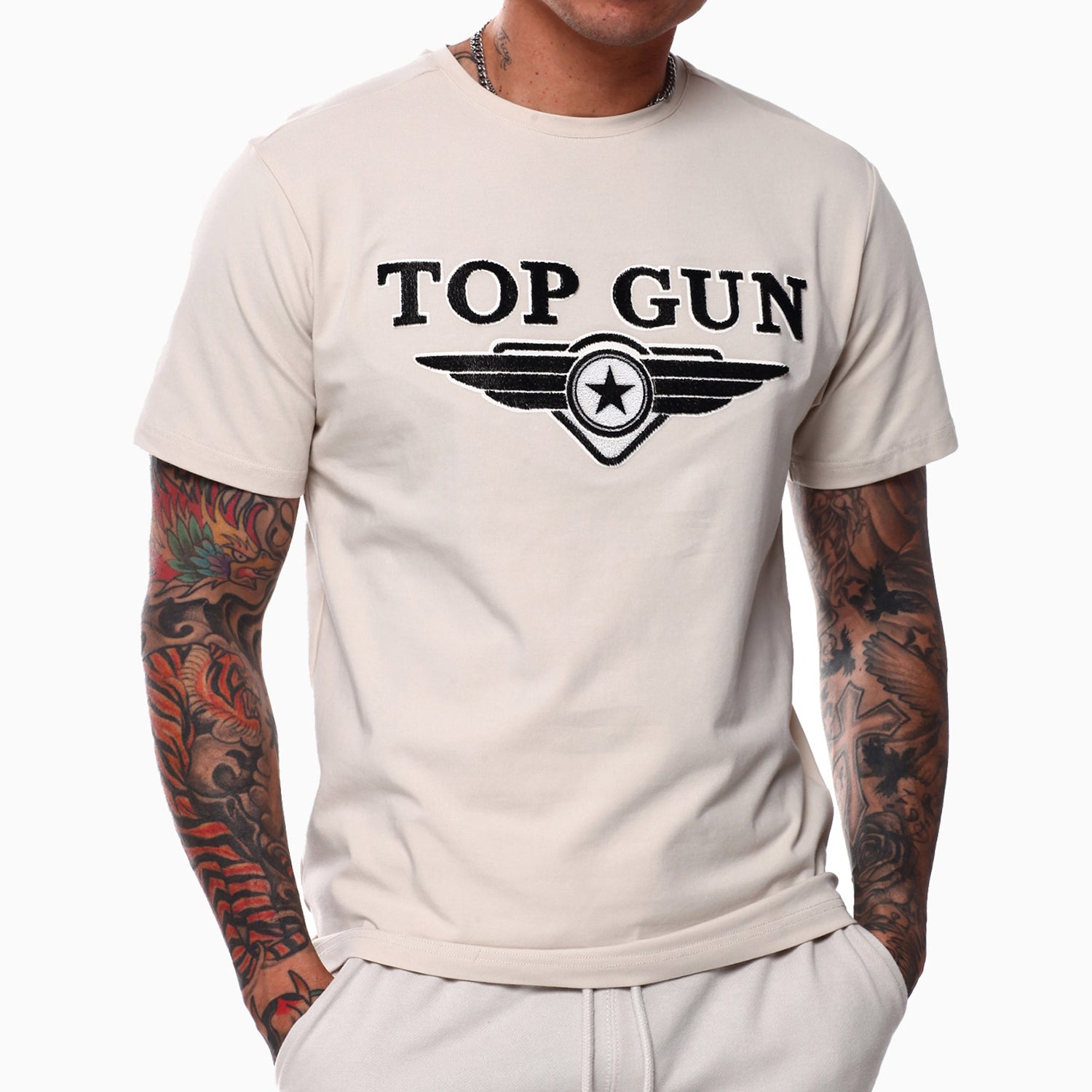 top-gun-mens-embroidered-logo-t-shirt-and-shorts-outfit-tgm2301-grey-tgp2300-grey