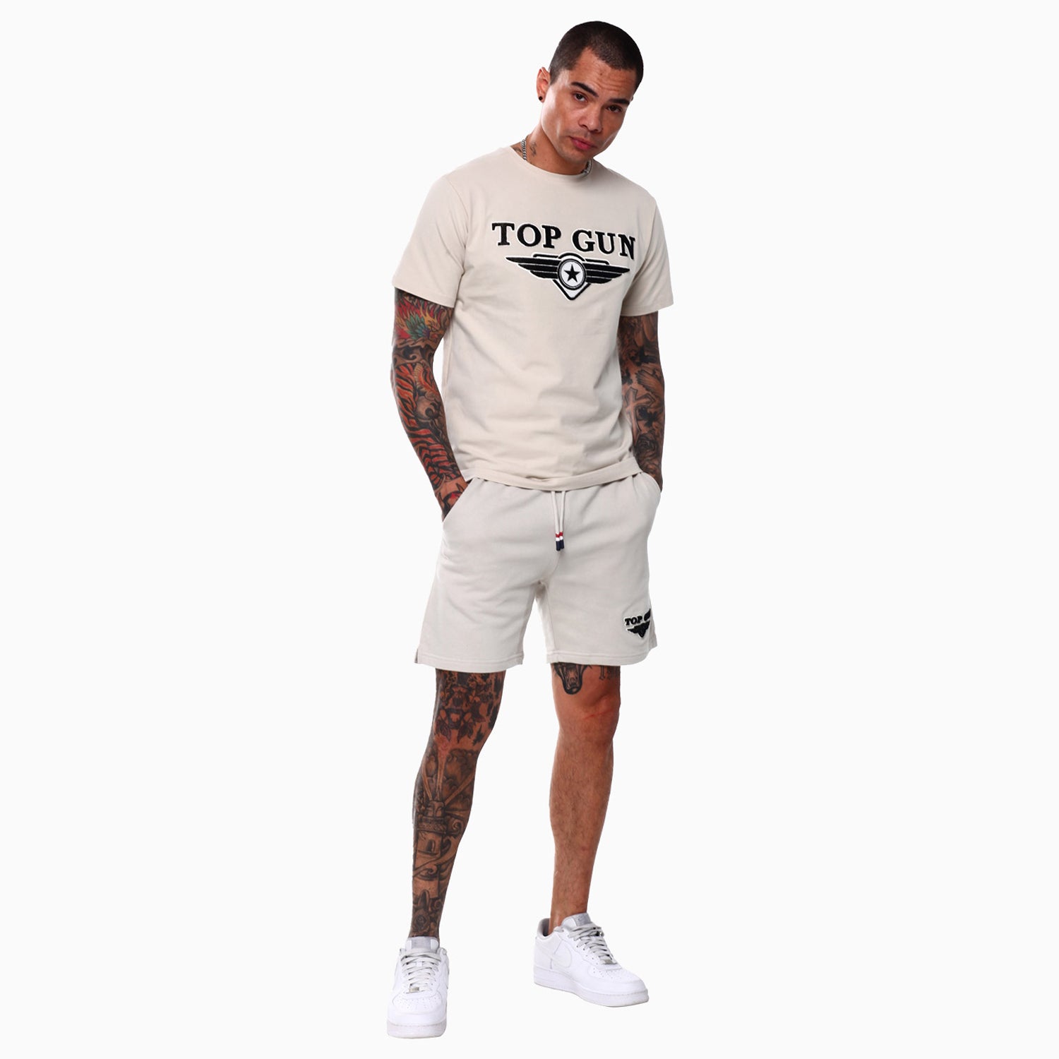 top-gun-mens-embroidered-logo-t-shirt-and-shorts-outfit-tgm2301-grey-tgp2300-grey