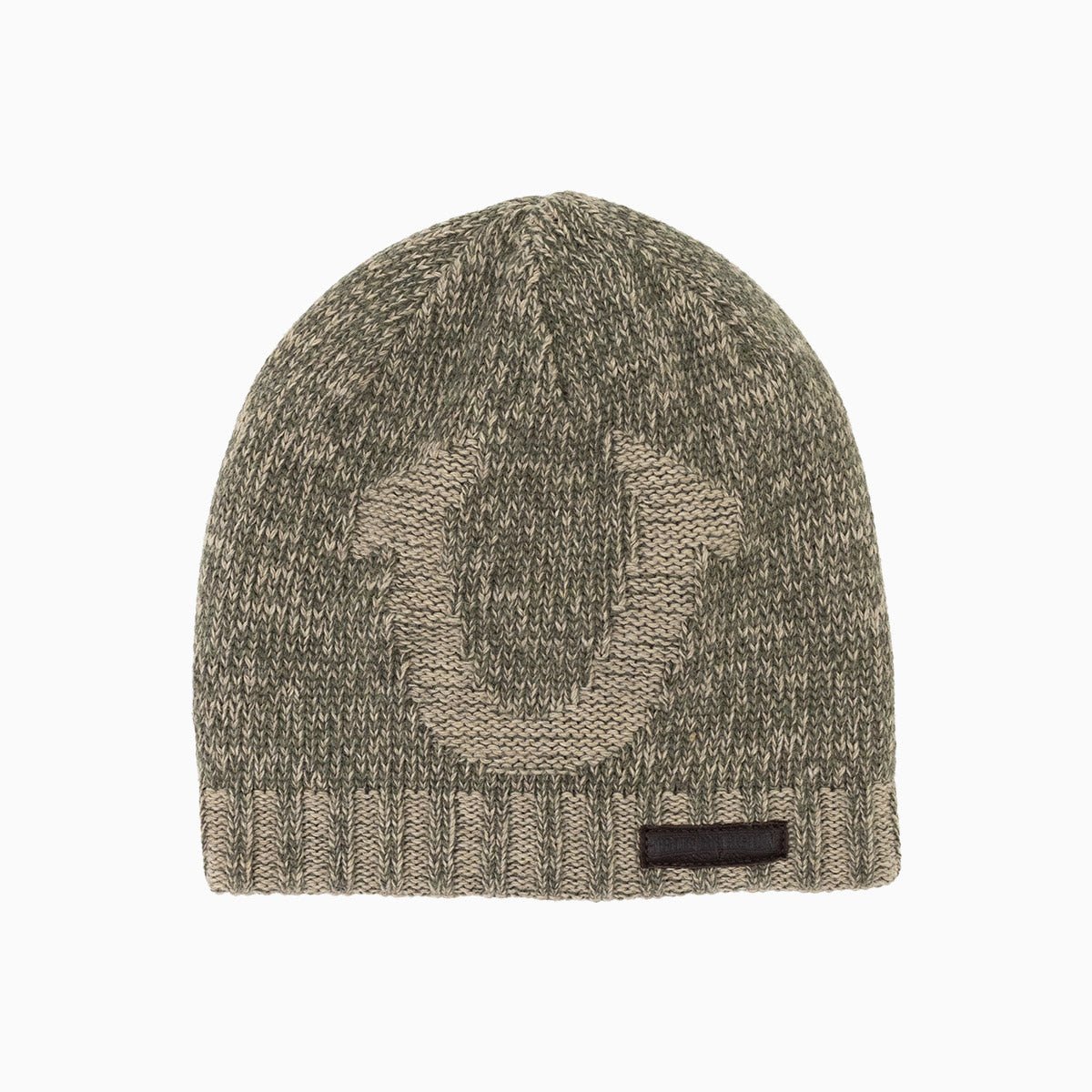 True Religion Distressed Horseshoe Badge Beanie Hat