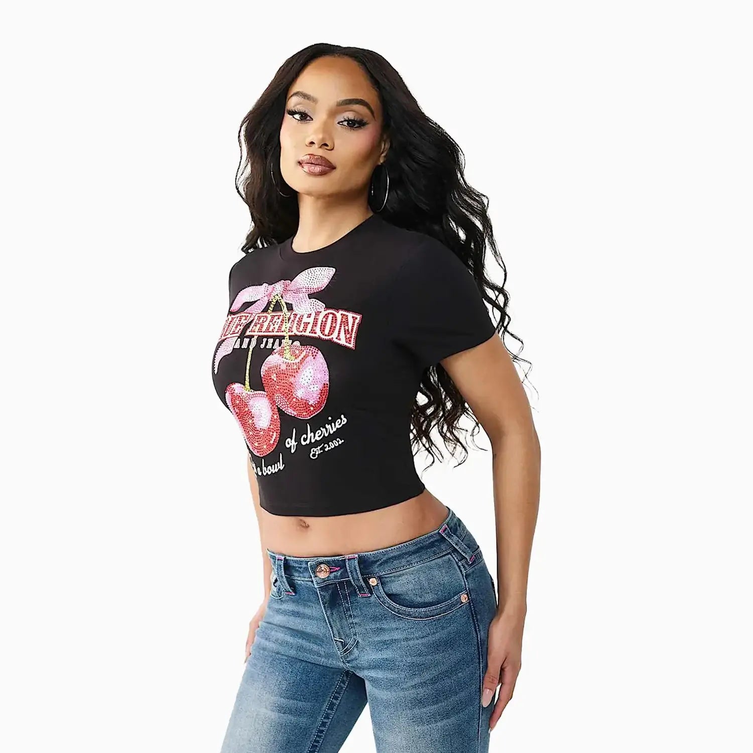 Women's Cherry Short Sleeve Baby T-Shirt
