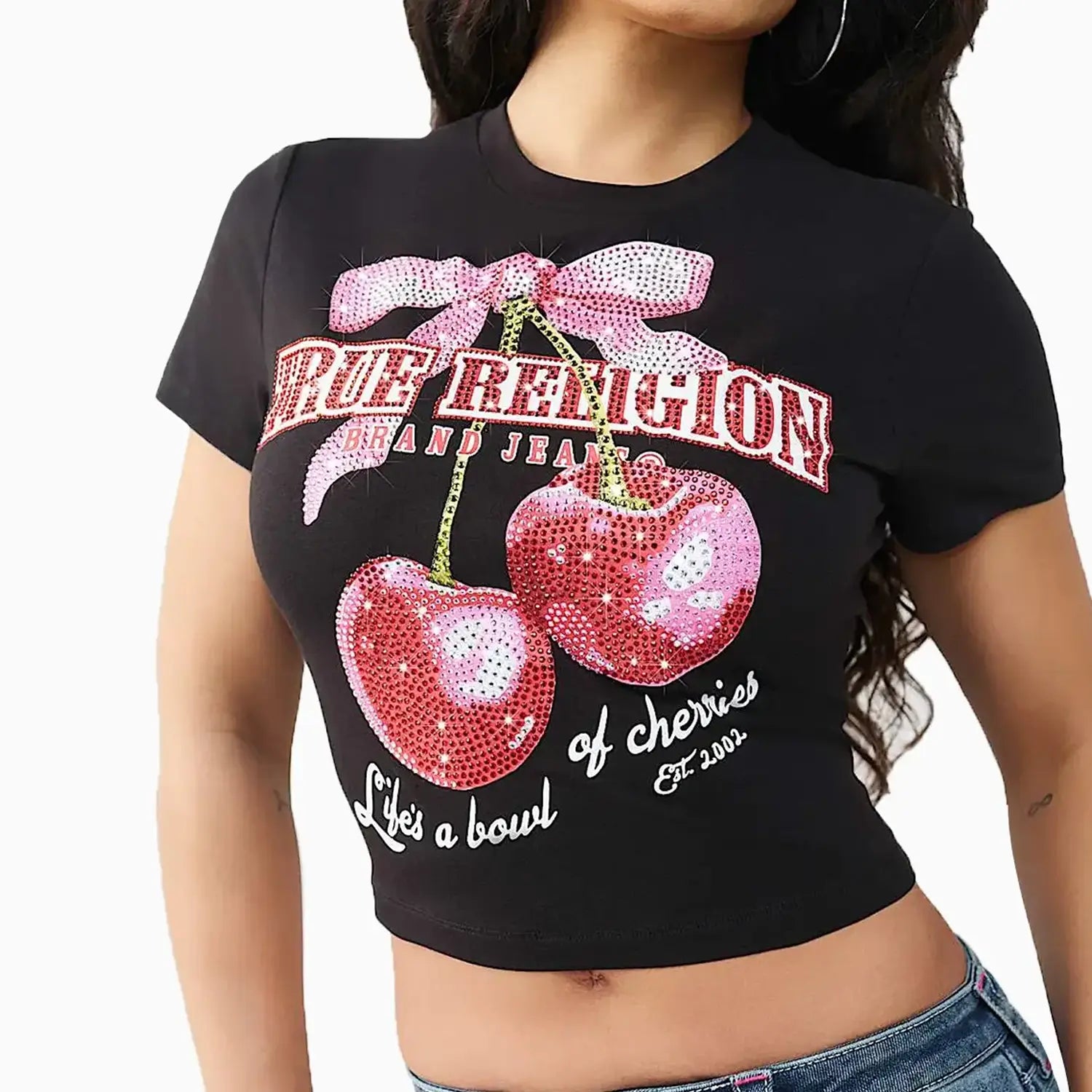 Women's Cherry Short Sleeve Baby T-Shirt