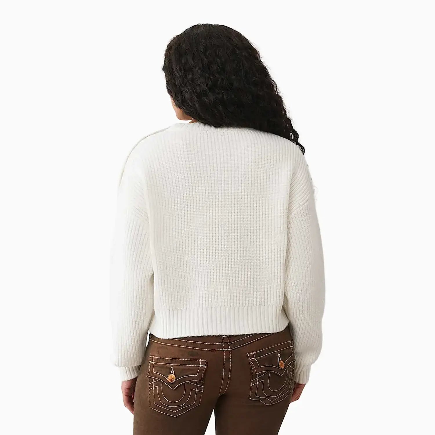 Women's Convertible Cold Shoulder Sweater True Religion - Tops and Bottoms USA
