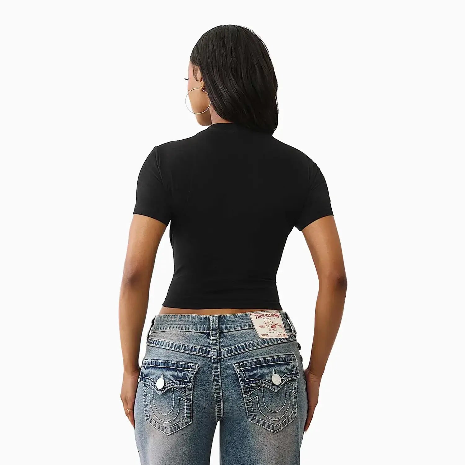 Women's Crystal Crown Logo Baby T-Shirt True Religion - Tops and Bottoms USA
