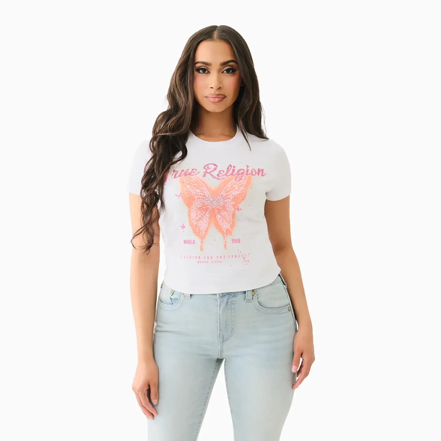 Women's Crystl Butterfly Baby T-Shirt True Religion - Tops and Bottoms USA