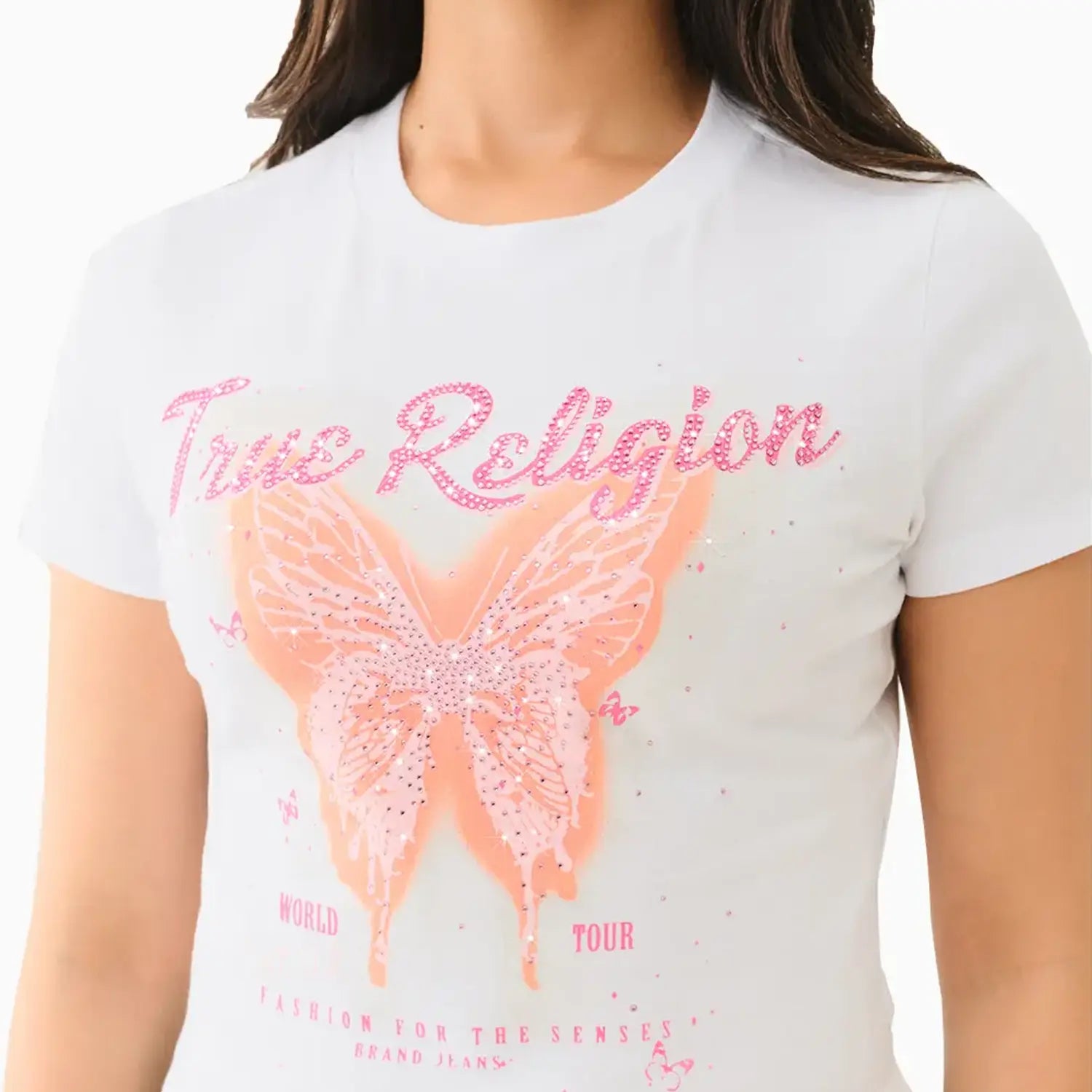 Women's Crystl Butterfly Baby T-Shirt True Religion - Tops and Bottoms USA