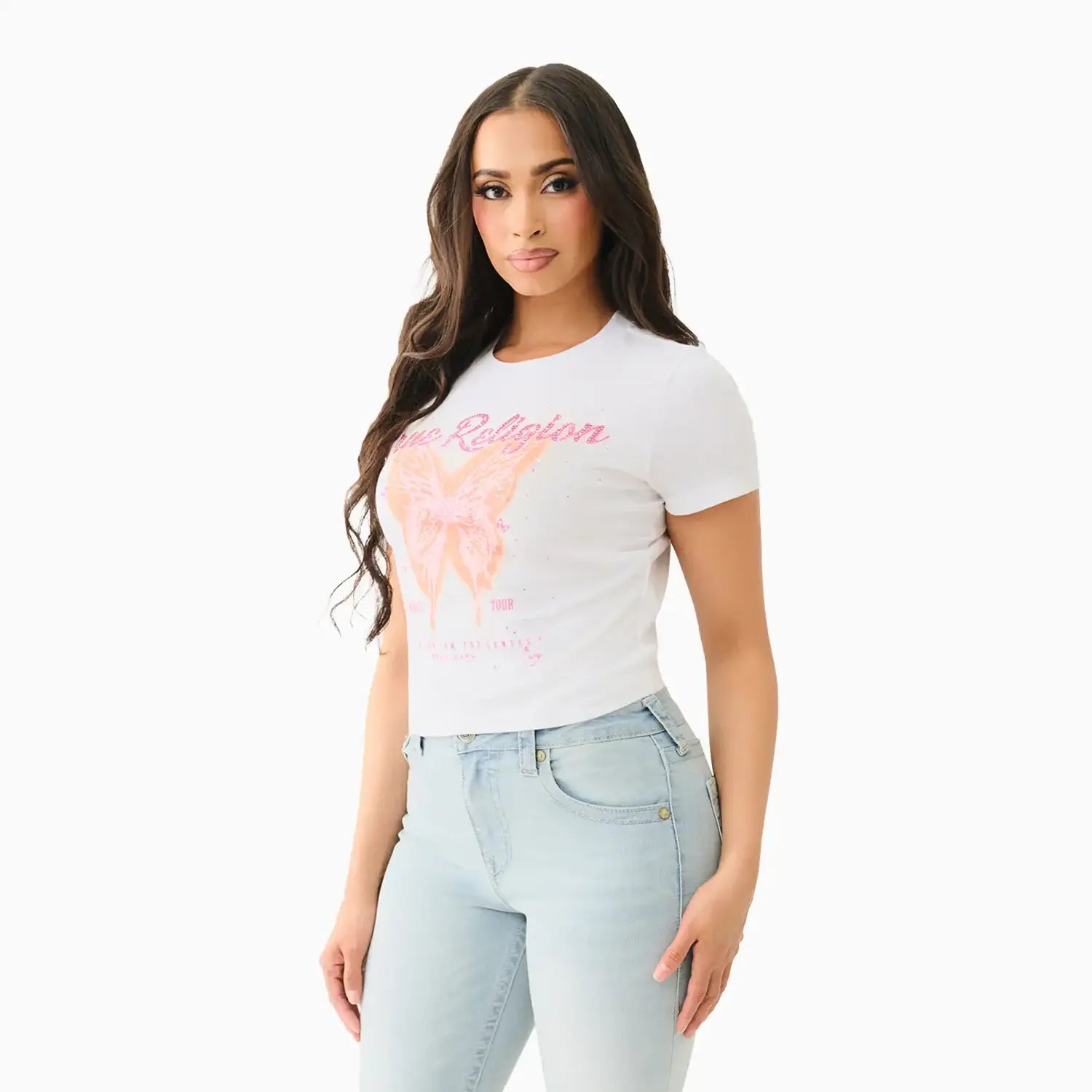 Women's Crystl Butterfly Baby T-Shirt True Religion - Tops and Bottoms USA