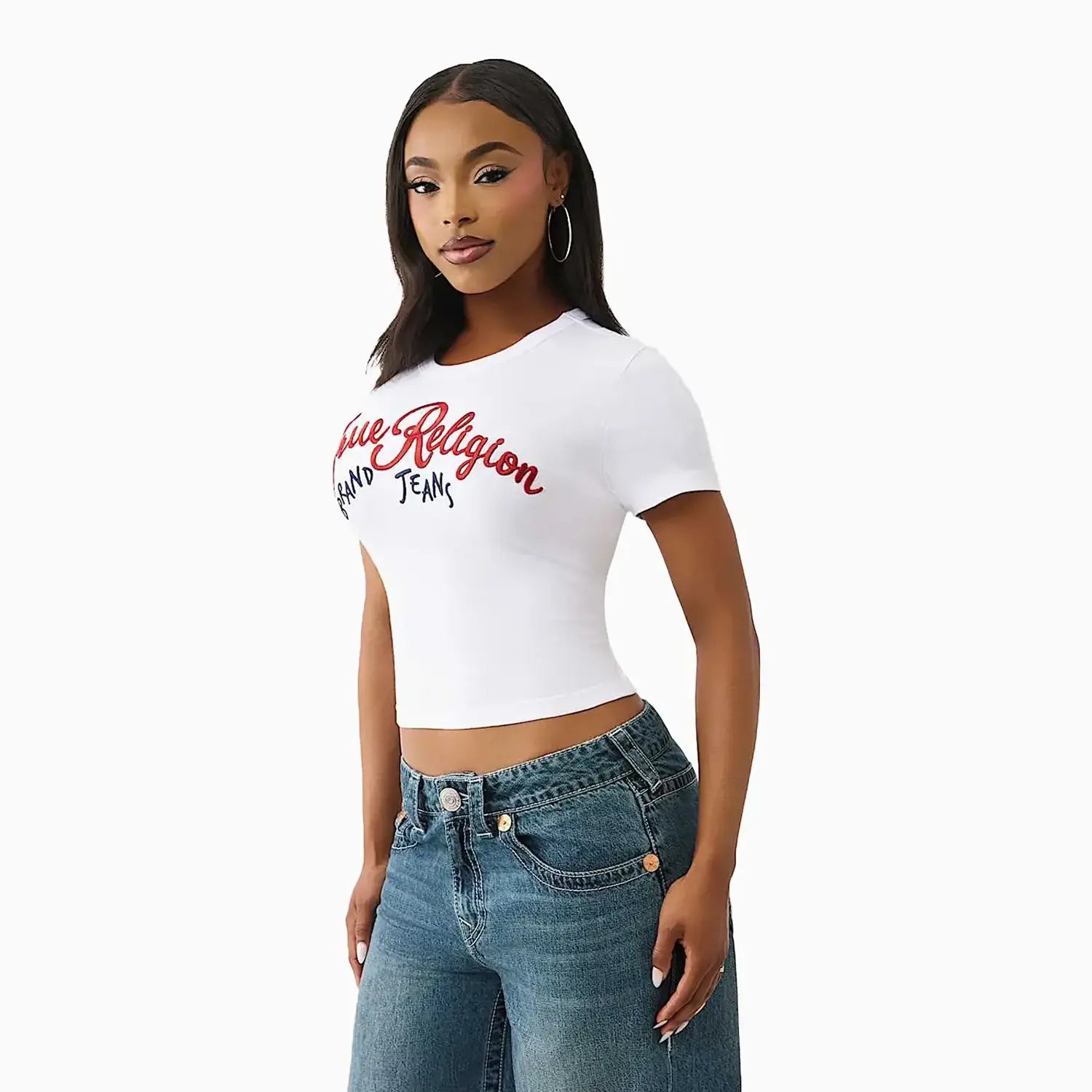 Women's Embroidered Logo Baby T-Shirt