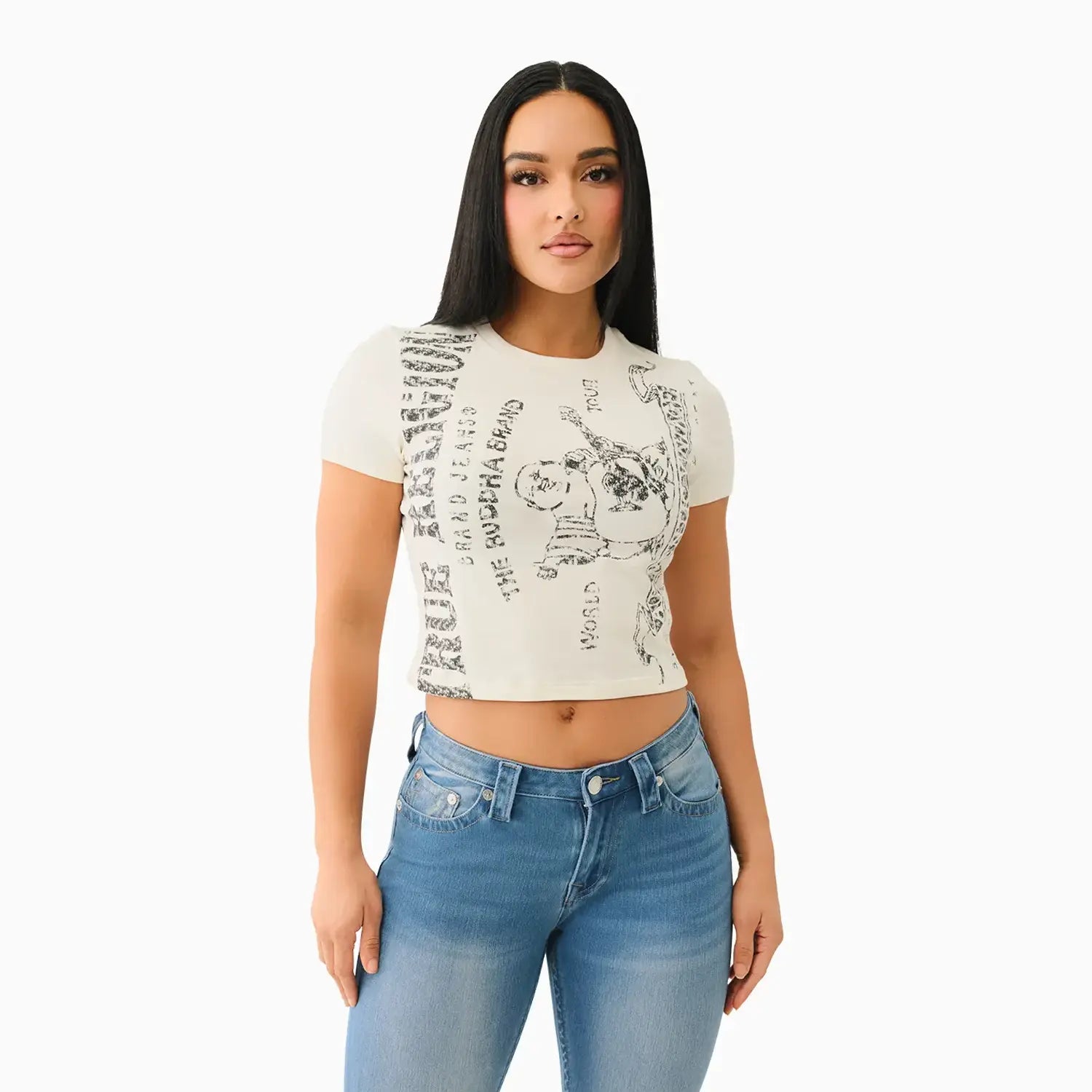 Women's Heritage Logo Baby T-Shirt True Religion - Tops and Bottoms USA