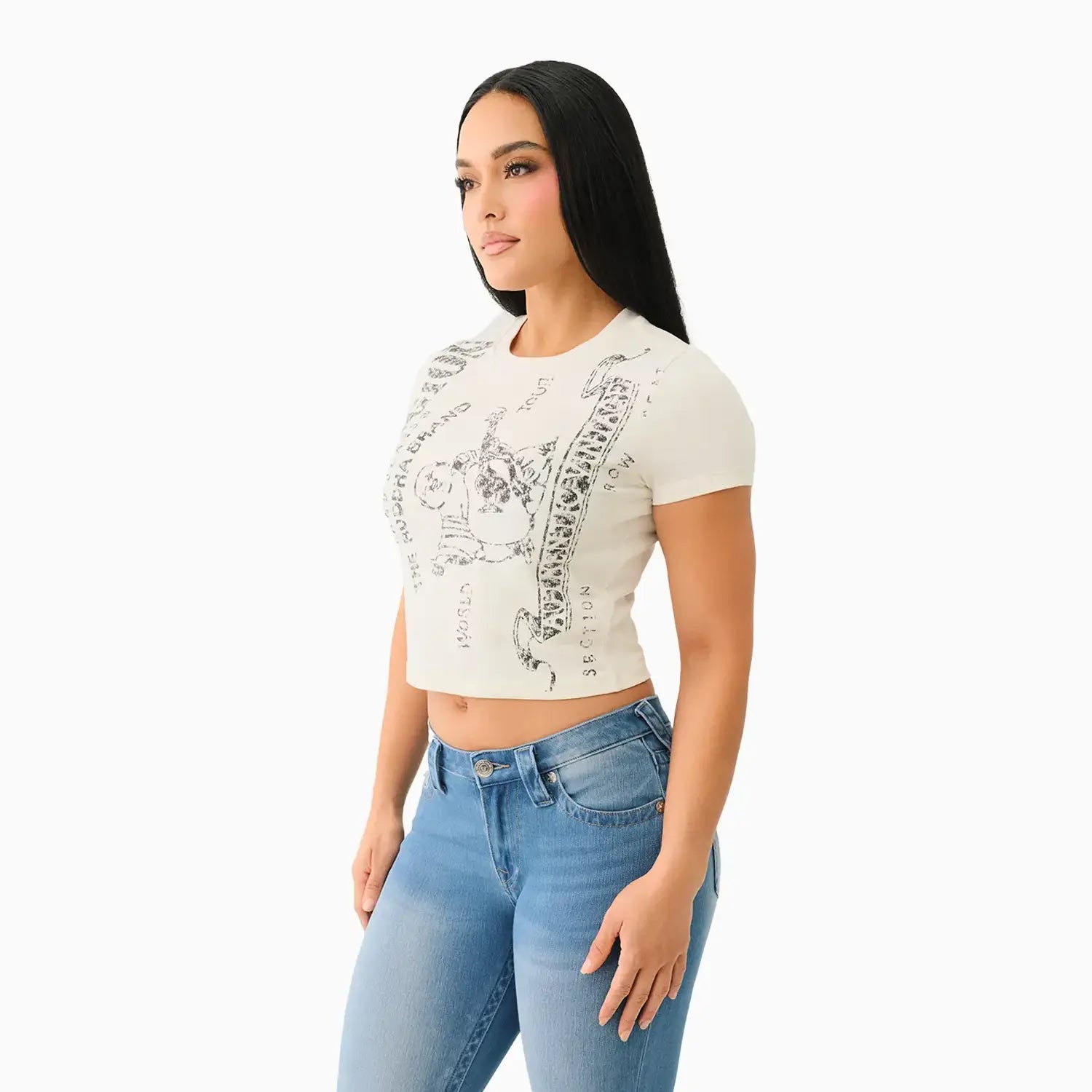 Women's Heritage Logo Baby T-Shirt True Religion - Tops and Bottoms USA