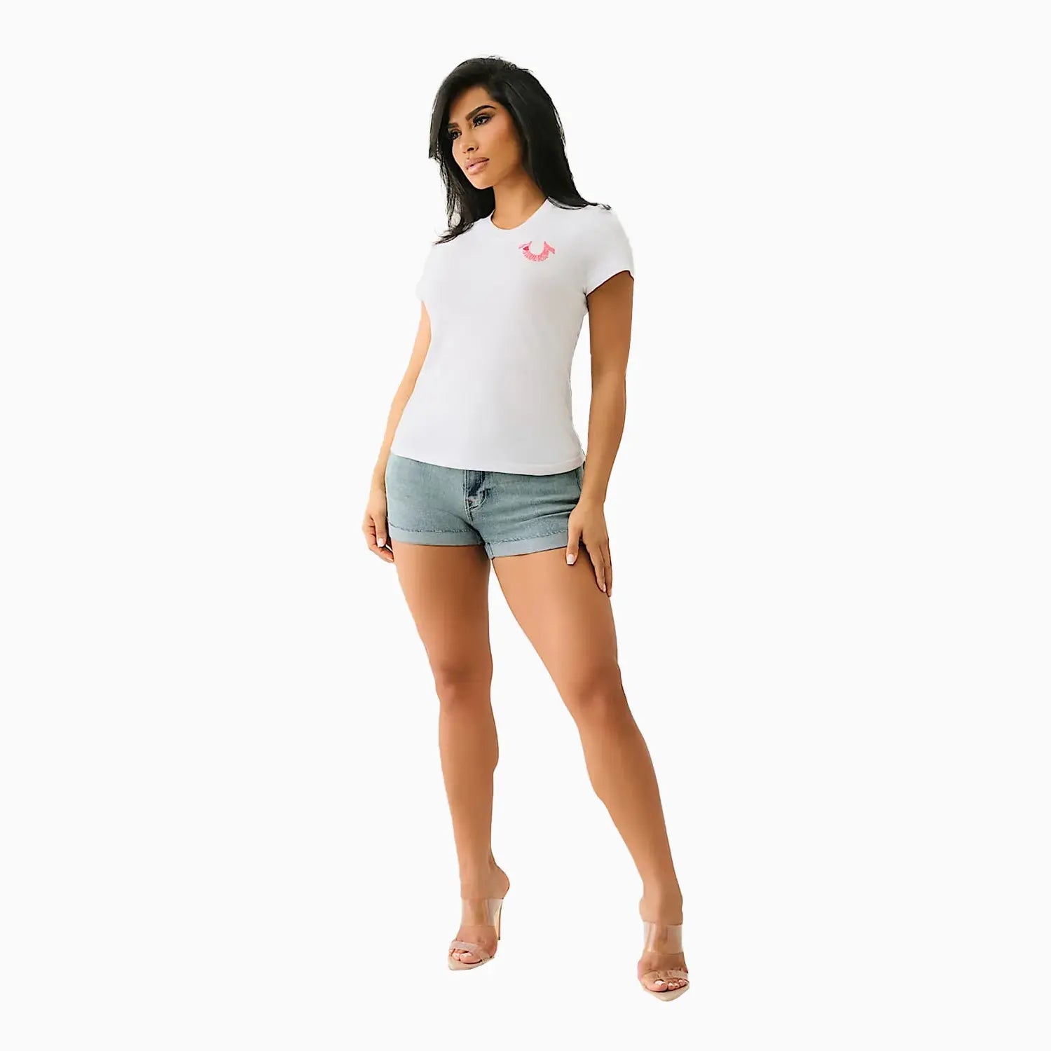 Women's I Love True Religion Embroidered Short Sleeve T-Shirt True Religion - Tops and Bottoms USA