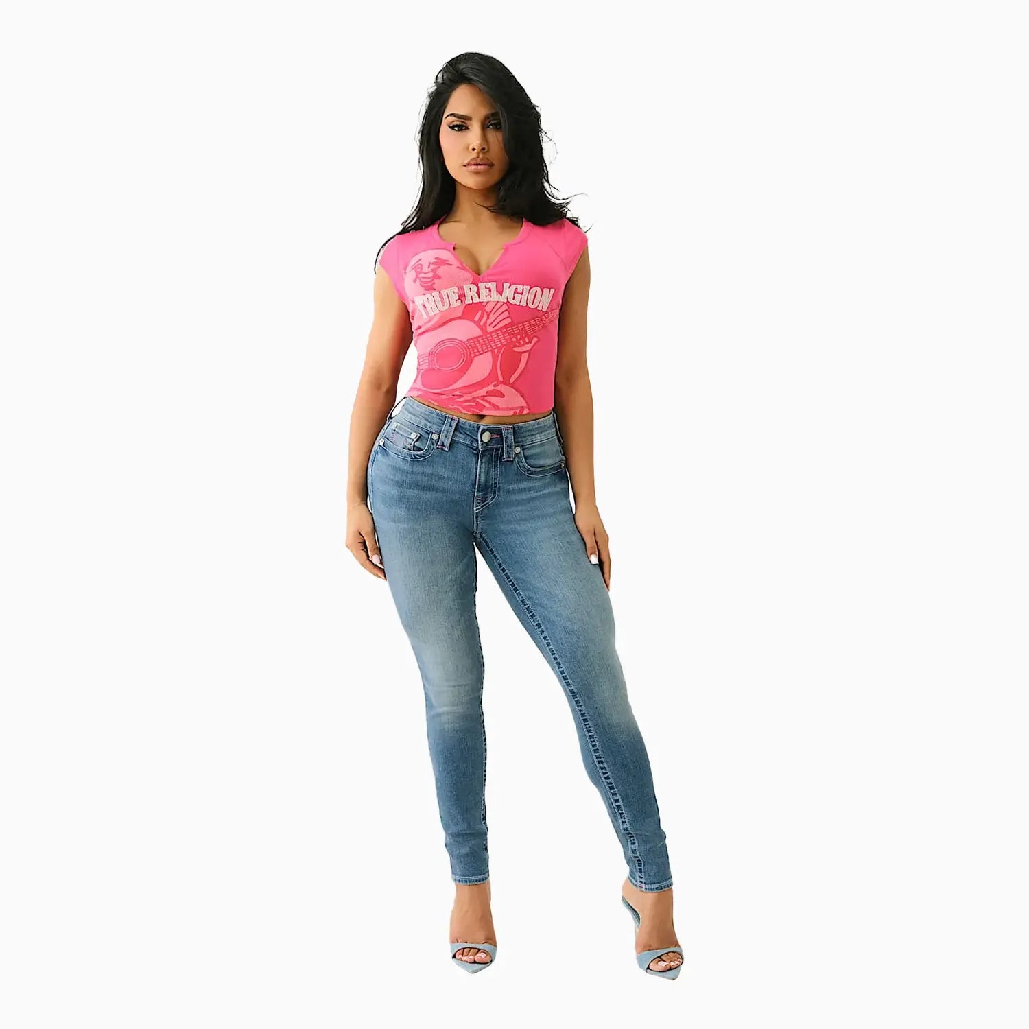 Women's Jennie ‘I Love True Religion’ Curvy Skinny Jean Pant True Religion - Tops and Bottoms USA