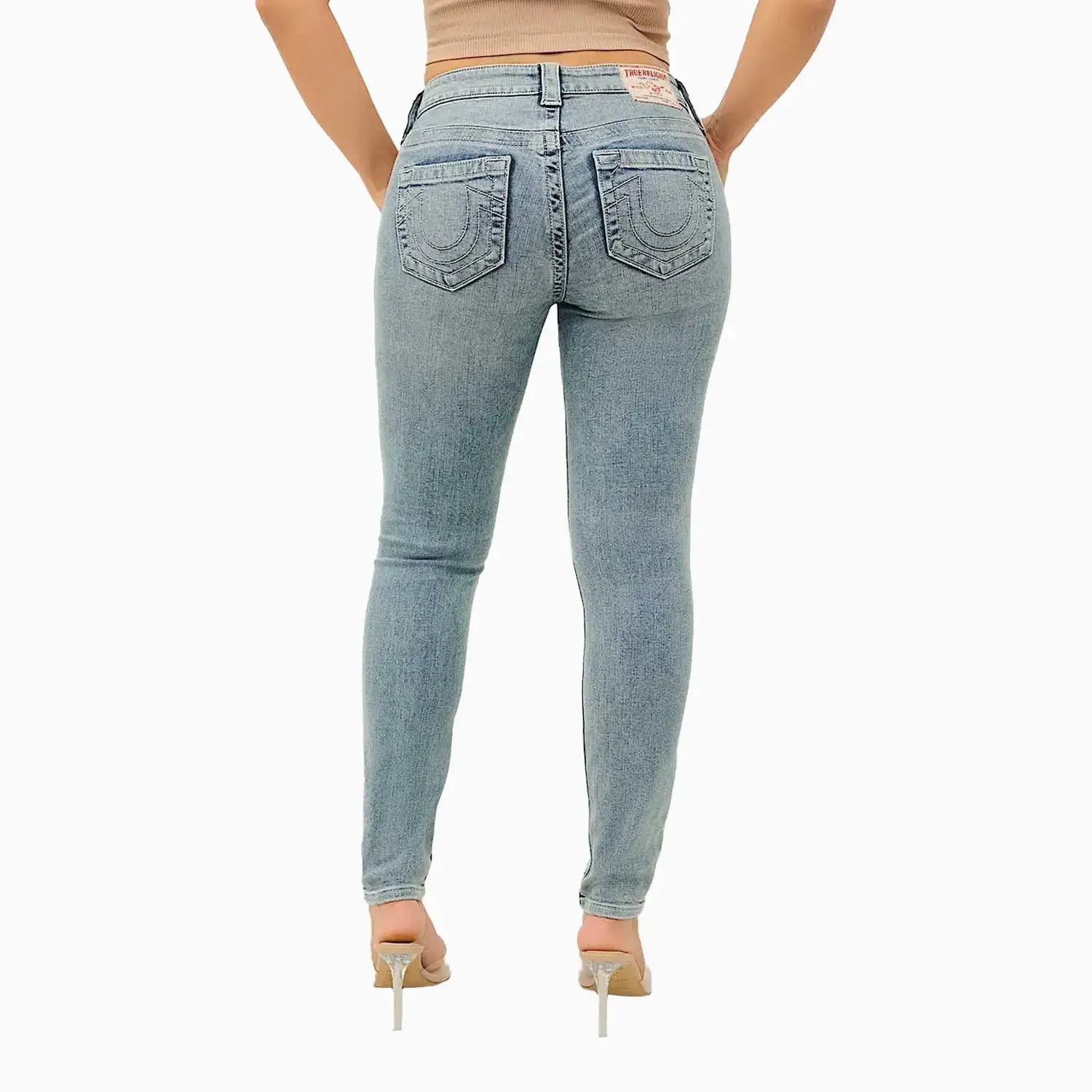 Women's Jennie Mid Rise Curvy Skinny Jean Pant True Religion - Tops and Bottoms USA