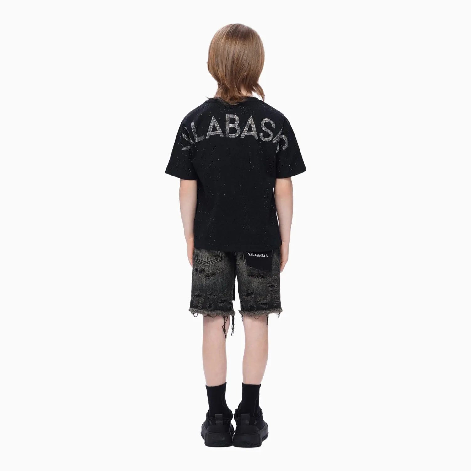 Kid's Clipped Denim Shorts Valabasas - Tops and Bottoms USA