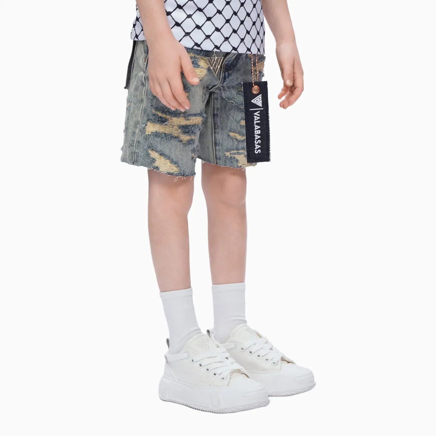 Kid's Incise Denim Shorts Valabasas - Tops and Bottoms USA